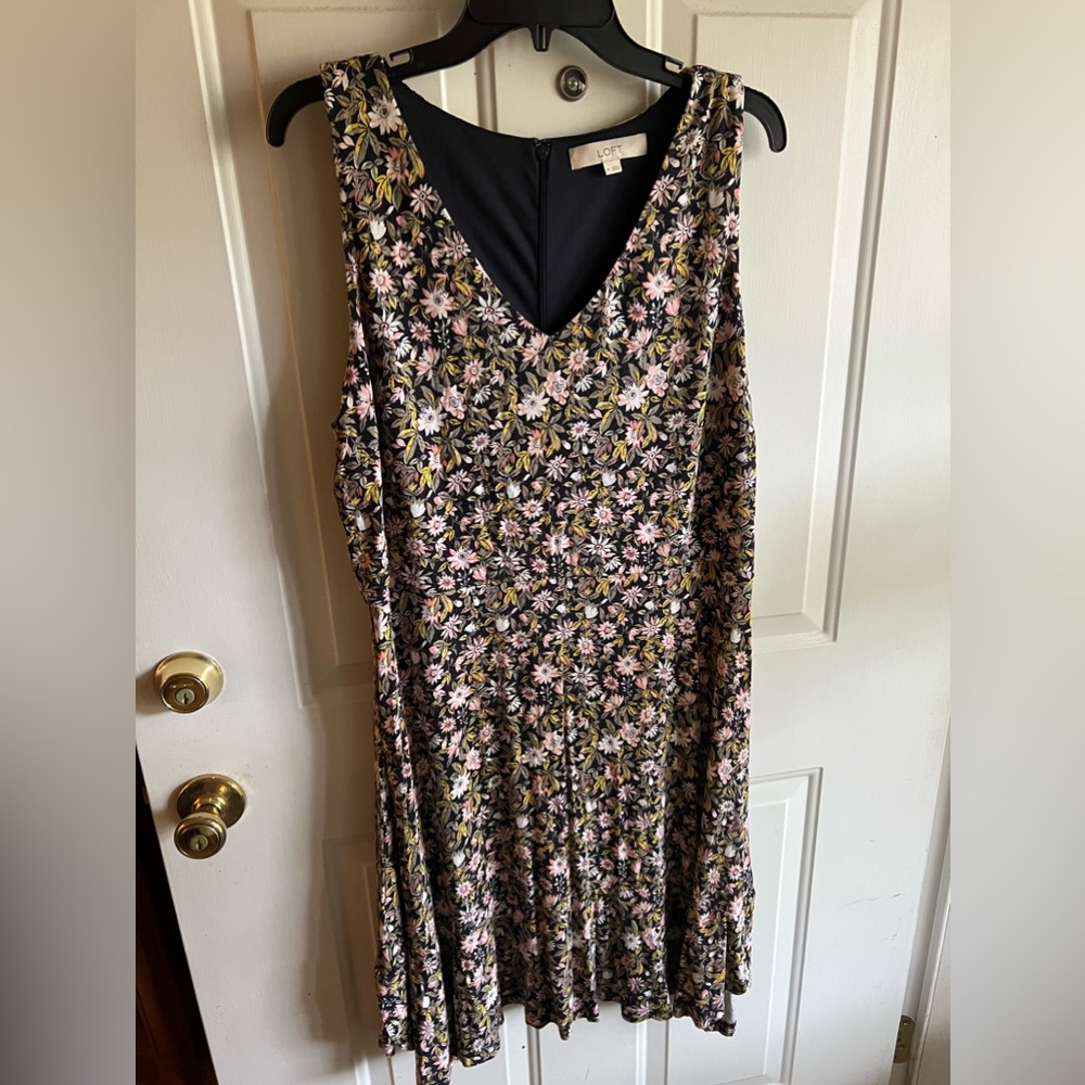 Women’s Floral Loft Tank Dress Size 14 Black Pattern